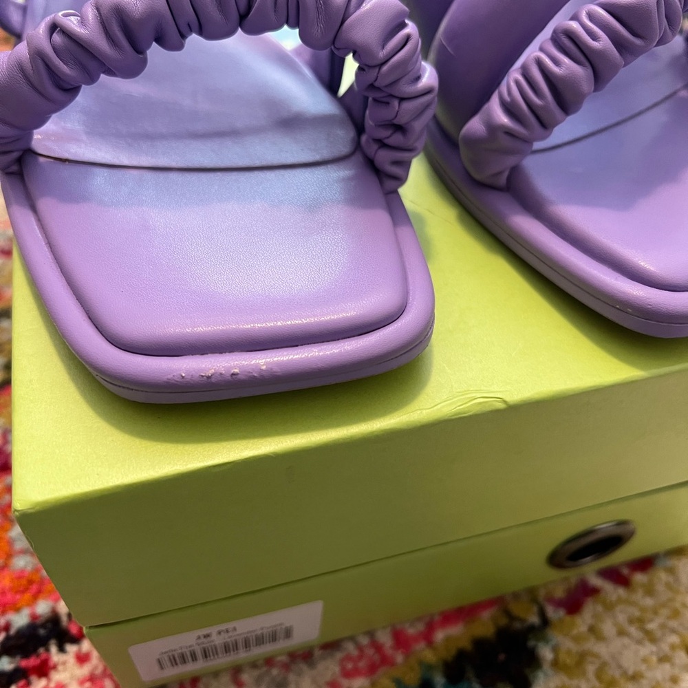 Gorgeous JW PEI JADA FLAT MULE, lavender color, size 38, or US size 8. GUC - Picture 4 of 7